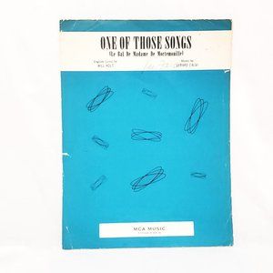 One of Those Songs Sheet Music 1966 Piano Vintage Will Holt Gerard Calvi